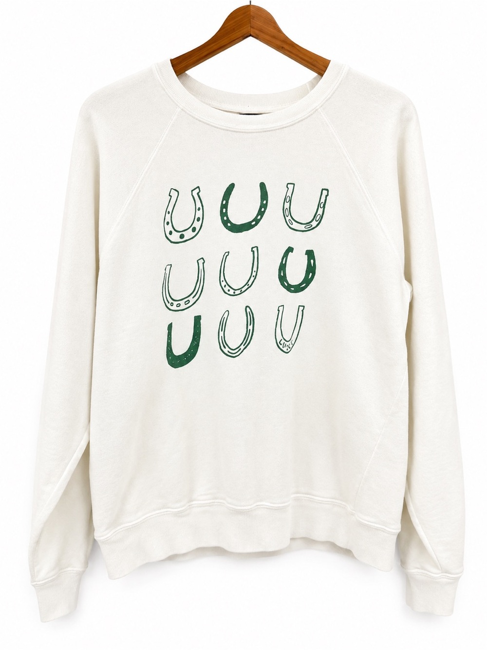 Retrobrand lucky horse shoe 0939 st Patrick’s day crewneck sweatshirt large